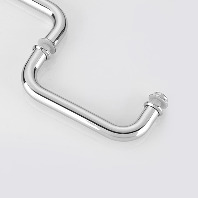 Tirador de puerta de vidrio pulido de acero inoxidable resistente (01-109)